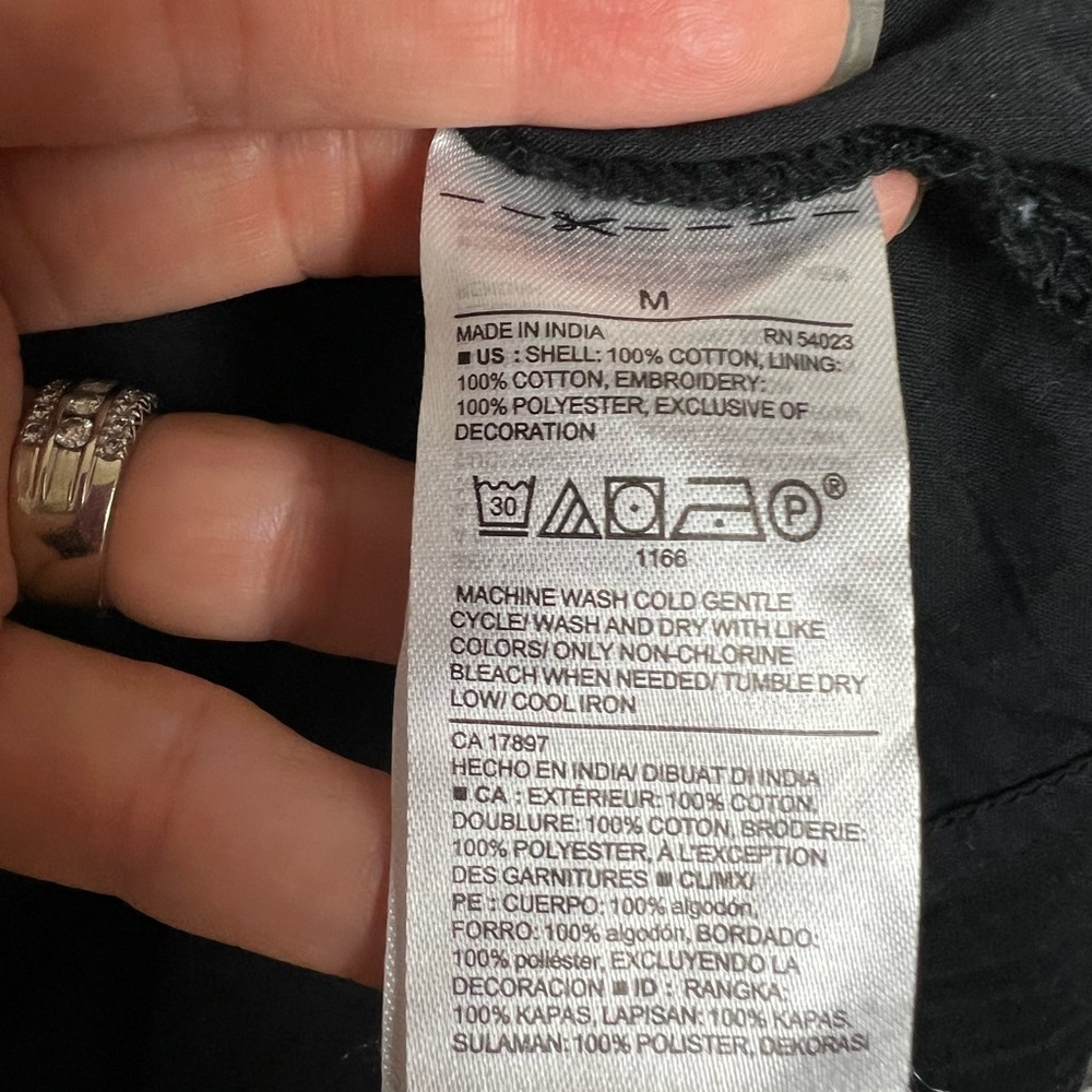 Old Navy Black Casual Gauze Sundress Embroidered Detail  Medium - Picture 5 of 8